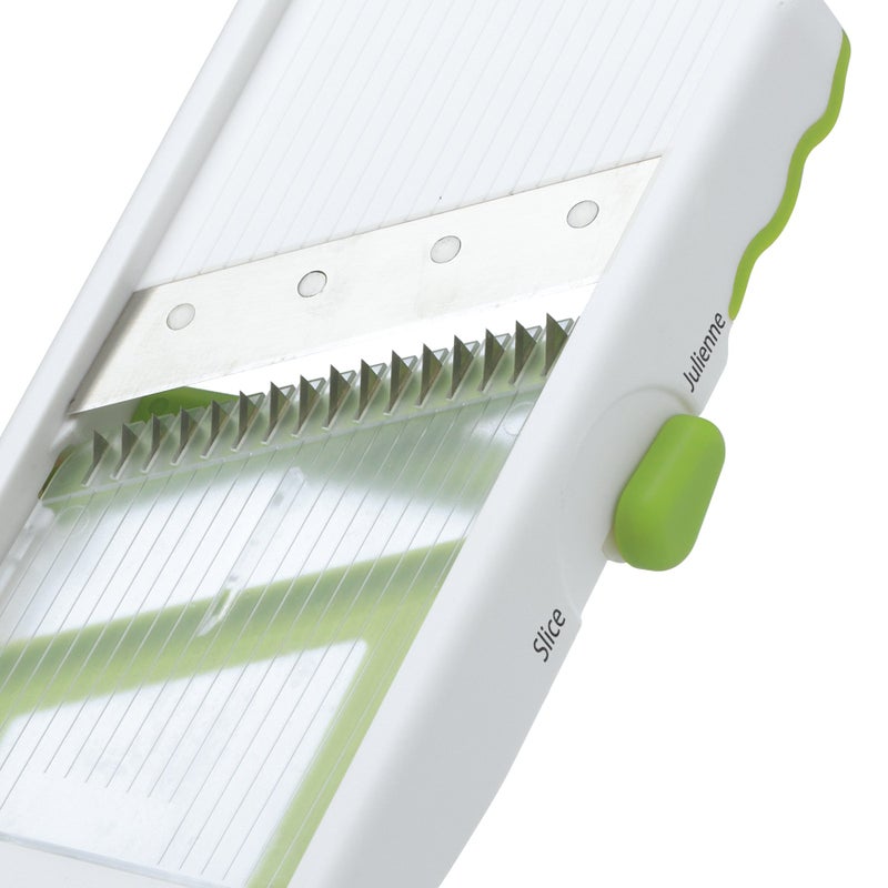 Progressive PrepSolutions Adjust-A-Slice & Julienne Mandoline, White & Green â€“ Adjustable Slicer for Fruits and Vegetables - Image 4